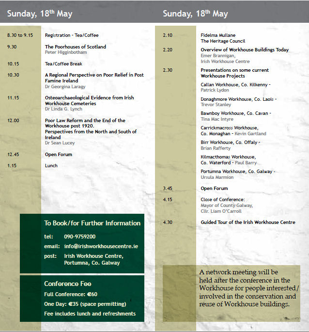 Irish Workhouse Conference Programme 2014